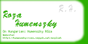 roza humenszky business card