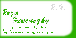 roza humenszky business card